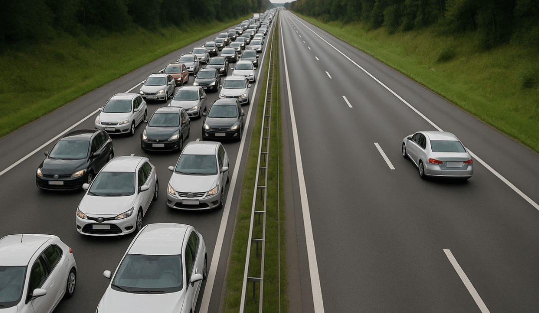 Van lege weg naar stroom verkeer